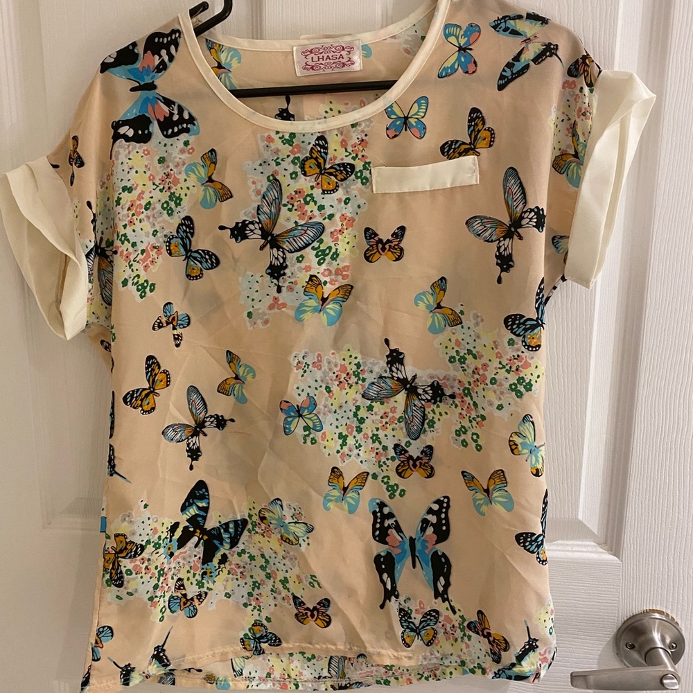 Butterfly print blouse
